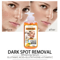 Sérum éclaircissant hydratant liquide à la vitamine C et à l'arbutine, avec acide hyaluronique, pour le visage et le corps - 500 ml
