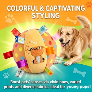 Squeaky Plush Dog Toy Ball Bite Resistant Molar Chew Ball Interactive Self-entertainment Pet Toy for Dogs Daily Training Play - Product Image 6