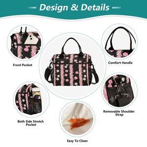 Wholesale Puakenikeni <b>Lei</b> Flower Design Custom Reusable Insulated Cooler Bag Thermal Zipper Cool Lunch Bag for Picnic - Product Image 3