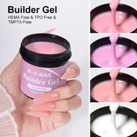 R S NAIL Gel de Construction Grande Capacité 150g pour Ongles, Sans HEMA, Sans TPO, UV LED, Soak Off, Transparent, Nude, Extension, Gel Dur Sans Chaleur