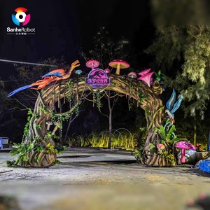 Arche de bienvenue lumineuse et étanche de haute qualité, 6m de hauteur et 12m de long, pour parcs à thème, centres de villégiature et jardins - Product Image 1