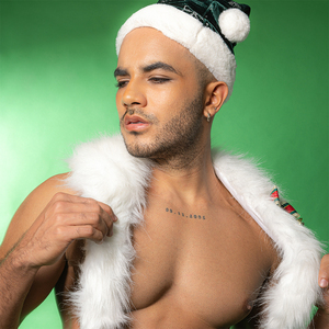 Lingerie <span class=keywords><strong>sexy</strong></span> pour hommes ensemble de sous-vêtements de Noël chapeau de père noël costumes <span class=keywords><strong>sexy</strong></span> sous-vêtements en forme de V profond pour hommes carnaval - Product Image 4