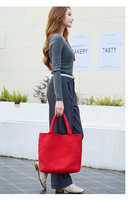 Sac fourre-tout en néoprène tissé à la main, très tendance, souple et extensible, grand sac à bandoulière avec petite pochette à cosmétiques
