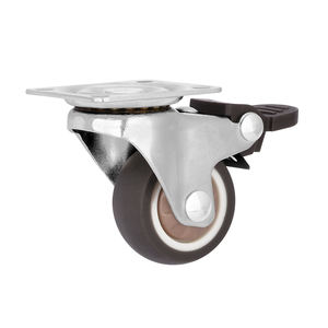 Hot Selling 1/1,5/2/3 Zoll TPR Lenkrad Anti statisches Doppel kugellager Gummi Silent <span class=keywords><strong>Caster</strong></span> Rollen räder mit Bremse - Product Image 4