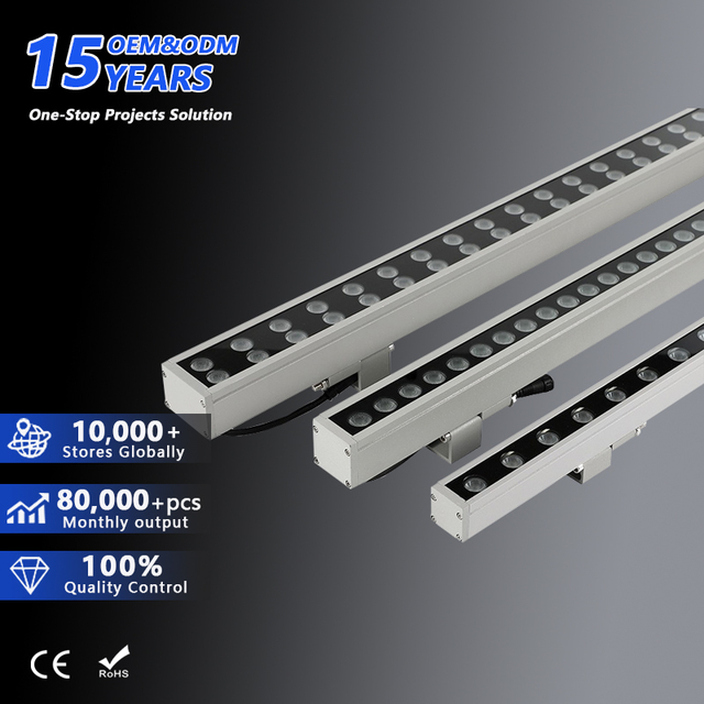 RGB LED Linear Bar Light for Building Exterior Waterproof Wall Washer for Architectural Engineering & Facade Lighting Projects