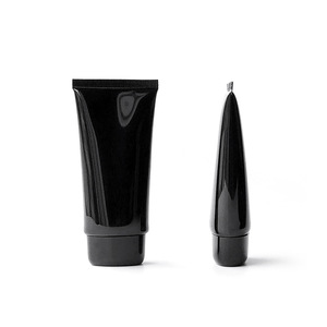 50ml/g Glossy Black Flat Squeeze Tube Cosmetic Extrusion Hose Sunscreen Cream Isolation Cream Skin Care Facial Cleanser Lotion - Product Image 6