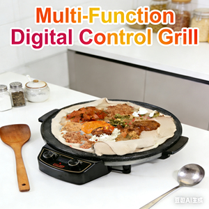 Crêpière Électrique Domestique 19 Pouces au Design Breveté pour Injera, Dosa, Chapatti et Pizza Commerciale - Product Image 3