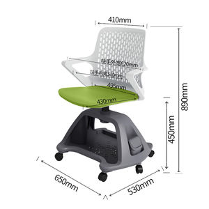 高品質 モダン プラスチック製 学生用回転椅子 学校 寝室 屋外での使用に対応 カレッジスクール家具 ライティングタブレット付き - Product Image 5
