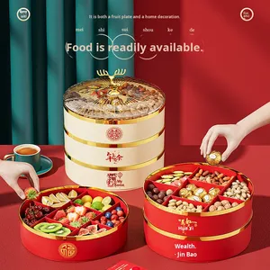 Elk Multi-layer Candy Storage Box Sala Mesa De Café Placa De Frutas Secas Tampa Compartimentada Casamento Frutas Doces Festivo Novo - Product Image 4