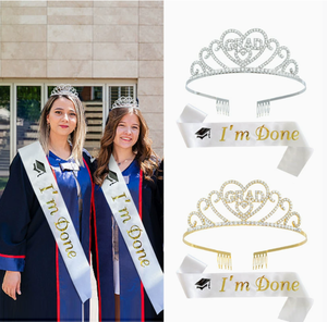 Graduation Crown Stirnband Graduation Girl liefert das Geschenk <span class=keywords><strong>Prom</strong></span> Crown Sash Party Tiara Graduation begünstigt Haars pangen Spa Strap - Product Image 3