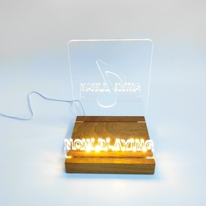 Hot Sale Acrylic <strong>Record</strong> Display Stand Led Lighting Acrylic Vinyl <strong>Holder</strong> With Wooden Base - Product Image 4