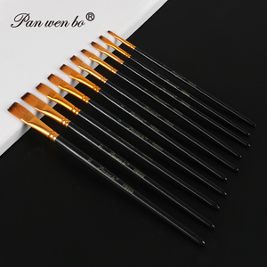 <span class=keywords><strong>Pennelli</strong></span> personalizzati Panwenbo dipingono 10 pezzi <span class=keywords><strong>pennelli</strong></span> piatti e con punta di Roun Set di <span class=keywords><strong>pennelli</strong></span> <span class=keywords><strong>per</strong></span> artisti - Product Image 3