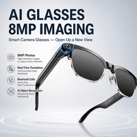 Lunettes intelligentes avec caméra, stockage 4 Go, photo 13 MP, enregistrement vocal MP3, traduction IA 80 langues, transfert Wi-Fi