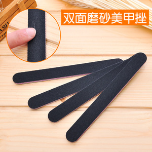 Lime à ongles noire double face 17,8x1,9x0,4cm, outil réutilisable pour le façonnage et le polissage des ongles - Product Image 1