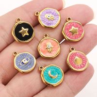 Pendentifs de bijoux fantaisie en acier inoxydable, breloques pour bracelets, accessoires de collier en émail DIY, pendentifs pour collier