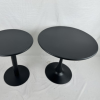 Vente d'usine - Table de patio ronde entièrement métallique résistante aux intempéries, style tulipe, table de bistrot d'extérieur pour jardin, restaurant, cour