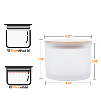 Pot à bougie cylindrique rond givré en verre de 15 oz et 16 oz, à 3 mèches, résistant à la chaleur, écologique, avec couvercle et boîte cadeau