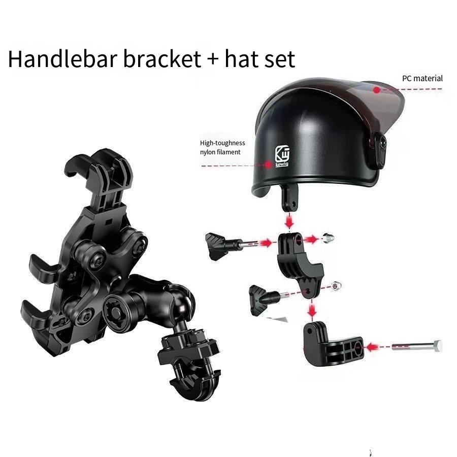 Handlebar Mount Antitheft with Shock Absorption+ Sun Visor black