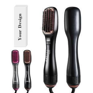 0728 Custom Negative Ion Portable Hair Straightener Brush Nylon Bristles 1200w Travel Blow Dryer with Comb - Product Image 3