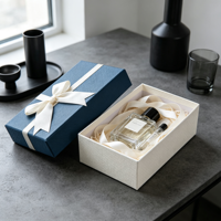 Boîte de parfum monochrome avec flacon de parfum en verre fumé, ensemble cadeau de parfum, emballage cadeau en gros, fabrication sur mesure