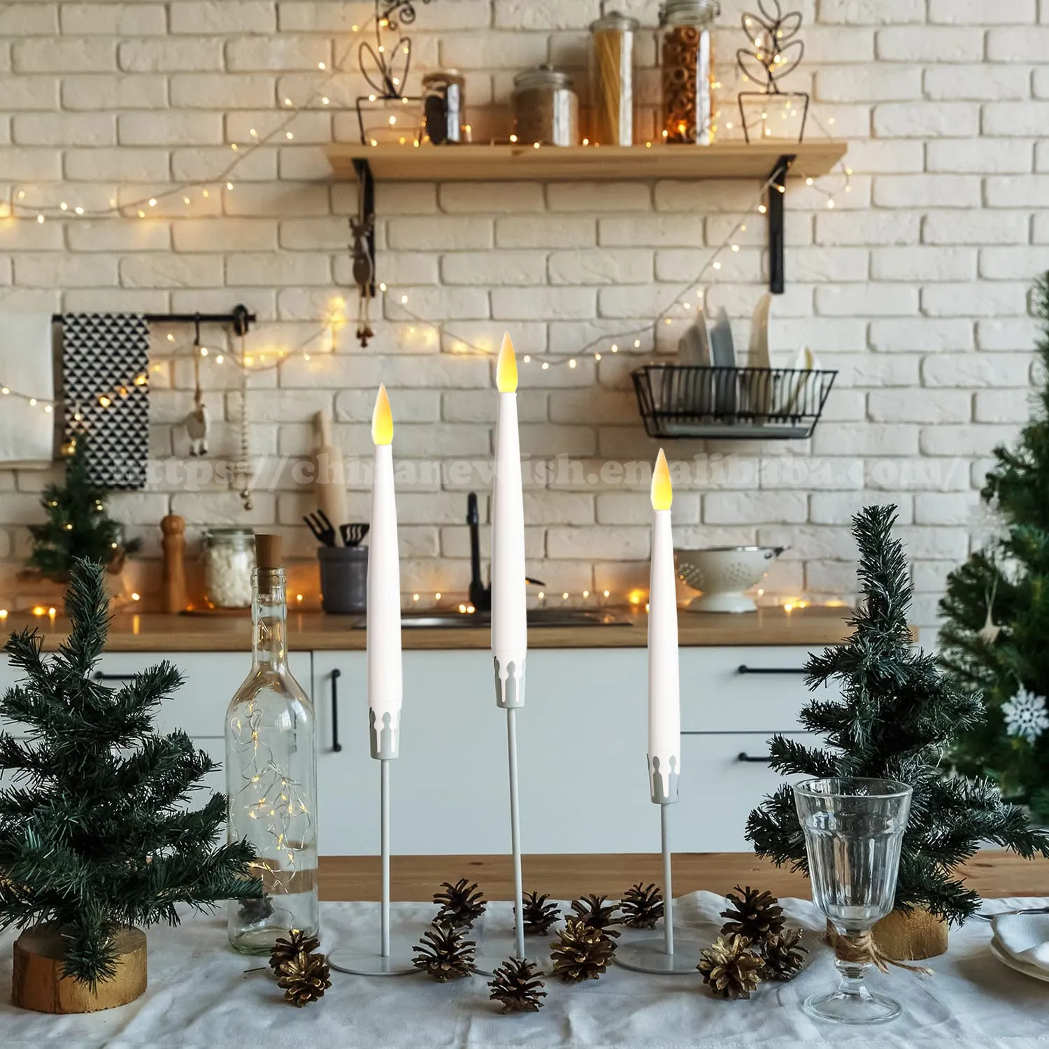 Nieuwe 10 Stk/set Afstandsbediening Kristallen Bol Draadloze Led Kerstboom Huisdecoratie Kaarslicht Set