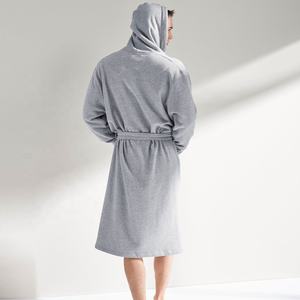 Jubah Mandi Wanita Mewah Berlogo Khusus 100% Katun, Model Hoodie Rajut <span class=keywords><strong>Jersey</strong></span> untuk Spa & Hotel - Product Image 3