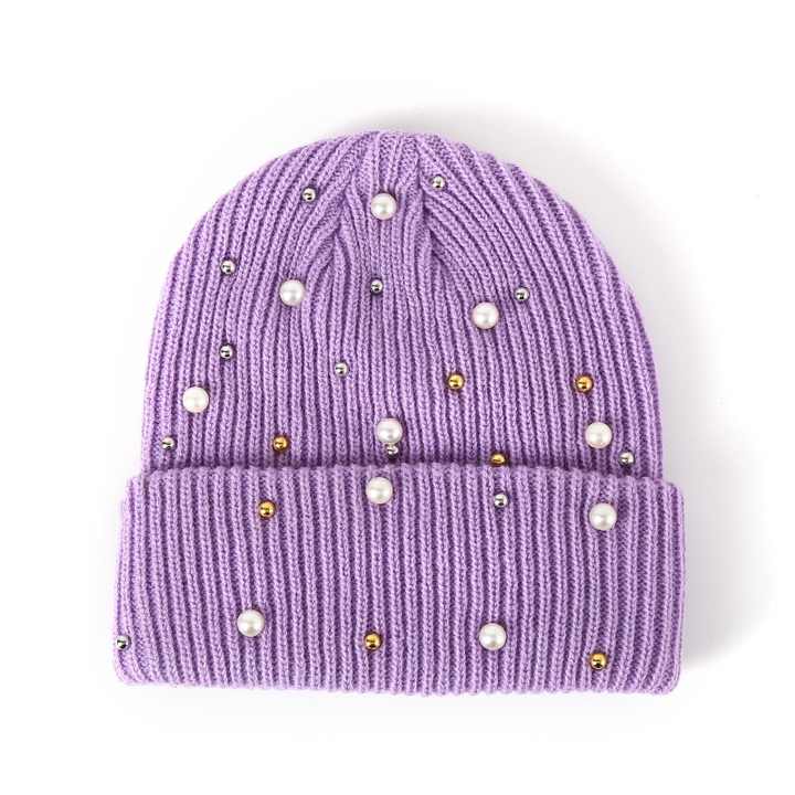 Women's Autumn and Winter Fashion Joker Pullover Knitted Hat Solid ...