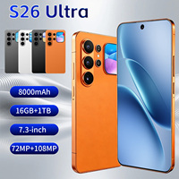 Smartphone populaire S26 Ultra Android 15 Écran LCD 7,3 pouces 120Hz 12 cœurs 16 Go de RAM 1 To de ROM Appareil photo 108 MP 8000 mAh 5G Débloqué