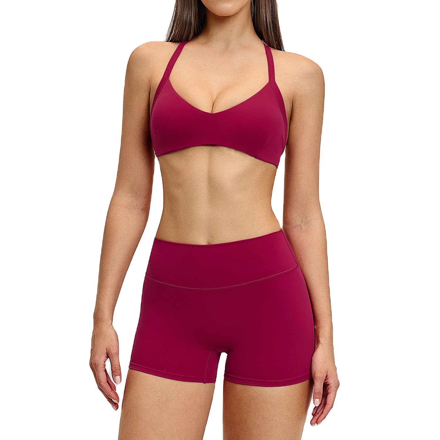 Eco-friendly Sports Bra and Shorts Two Pieced Gym Yoga Set High Quality Women Plus Size Yoga Sets