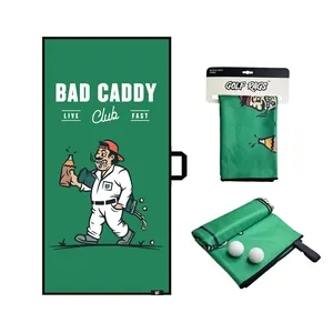 Funny design microfiber large size tour golf club cleaning towel with logo custom printing