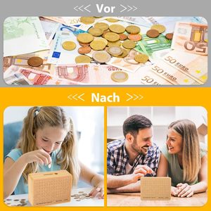 Tirelire en bois avec grille pour plan d'épargne de 365 jours et suivi des objectifs d'épargne pour enfants - Product Image 3