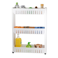 Support de rangement en plastique à trois niveaux, accessoires droits, étagères d'angle amovibles, pour la cuisine, la salle de bain