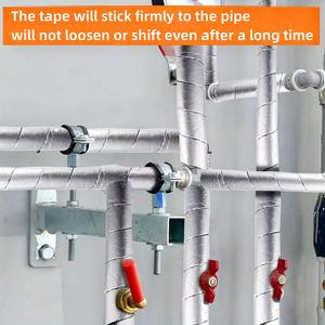 Самоклеящаяся изоляционная лента из алюминиевой фольги и резины шириной 2 дюйма (5 см) и длиной 10 м для труб, для холодной и горячей воды, снижает теплопотери, для бытового использования - Product Image 6
