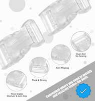 Boucle en plastique transparente robuste à réglage rapide latéral tactique pour collier de chien, accessoire de sac