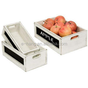 HOT SALE Distressed <strong>White</strong> <strong>Wood</strong> Nesting Storage <strong>Crates</strong> with Chalkboard Panels <strong>wood</strong> storage <strong>crate</strong> - Product Image 1