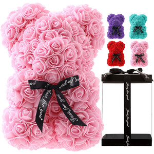 Ingrosso Orso Artificiale <span class=keywords><strong>con</strong></span> Cuore Orsacchiotto Roses 25cm Piccolo Orsacchiotto <span class=keywords><strong>Rosa</strong></span> Orso <span class=keywords><strong>con</strong></span> Scatola Regalo per San Valentino - Product Image 5