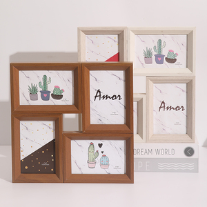 Nuovo arrivo 2 colori classici MDF Collage cornice per foto all'ingrosso di colore del legno in piedi appesa pareti Decorative Art Pic Frame - Product Image 4