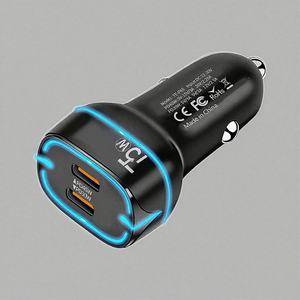 Cargador de Coche USB-C de 2 Puertos y 75W a Precio Económico, Carga Rápida, Accesorios Universales Pequeños para Teléfono Móvil - Product Image 2