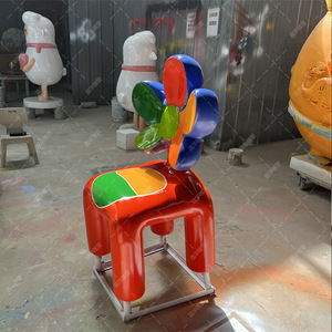 Silla de Fibra de Vidrio con Forma de Flor, Asiento de Arte Contemporáneo, Muebles para Teatro, Diseño Personalizado - Product Image 2