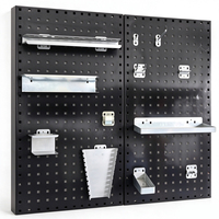 Crochet porte-outils métallique avec trou de fixation, plaque de fixation murale pour panneau perforé, étagère de rangement sous évier