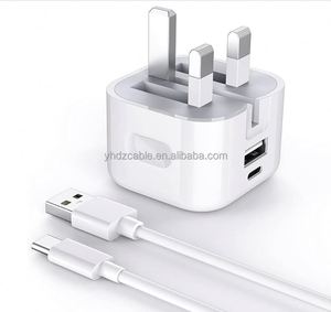 New Arrival Folding UK 20W USB C Fast Charger QC3.0 Dual Port Travel Wall Charger for IPhone13 14 15 Android <b>Charging</b> <b>Block</b> - Product Image 5