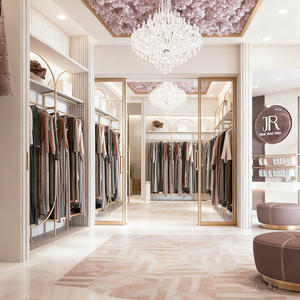 Exhibidor de <span class=keywords><strong>Boutique</strong></span> para Mujer, Estilo Palacio Francés, Moderno, de Lujo, Personalizado, Mueble de MDF Enchapado, Precio de Fábrica - Product Image 5