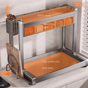 Étagère à épices moderne multifonctionnelle à double niveau en acier au carbone, personnalisable, facile à installer, vente chaude 2025 - Product Image 3