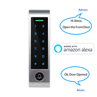 Control de Acceso con Teclado Táctil WiFi Tuya, Lector de Tarjetas RFID de 125KHz y 13.56MHz con Timbre/Campanilla, Compatible con Control por Voz de Amazon Alexa
