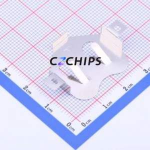 MY-2450-01 Button & Strip Battery Connector SMD Connector Battery Clip <b>CR2450</b> Phosphor Bronze Nickel - Product Image 2