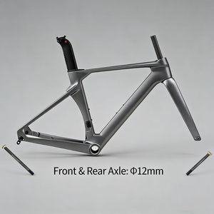 <span class=keywords><strong>Cadre</strong></span> de <span class=keywords><strong>vélo</strong></span> de <span class=keywords><strong>route</strong></span> en fibre de <span class=keywords><strong>carbone</strong></span> de conception aérodynamique, freins à disque à montage plat cachés, compatible avec les pneus larges 700*28C - Product Image 5