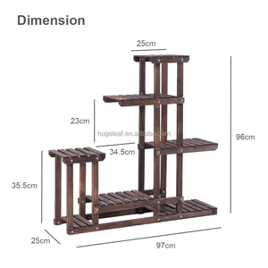Étagères de présentation multifonctionnelles à 6 niveaux, écologiques, durables, pour l'extérieur et l'intérieur, support à fleurs, <span class=keywords><strong>escalier</strong></span>, jardin, maison, support à plantes en bois - Product Image 2