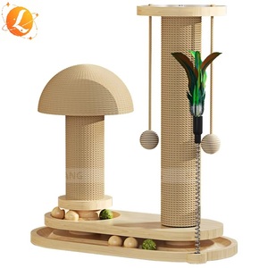 <span class=keywords><strong>Arbre</strong></span> <span class=keywords><strong>à</strong></span> <span class=keywords><strong>chat</strong></span> d'intérieur moderne de luxe <span class=keywords><strong>en</strong></span> <span class=keywords><strong>bois</strong></span> massif avec griffoir <span class=keywords><strong>en</strong></span> sisal, plateau tournant, jouet <span class=keywords><strong>à</strong></span> <span class=keywords><strong>chat</strong></span> et structure portable type cage pour chats - Product Image 2