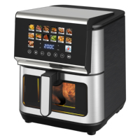 Friteuse à air intelligente 9L en acier inoxydable avec menu préréglé à une touche, four électrique numérique pour cuisine familiale, fabriqué en usine