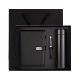 Ensemble cadeau de carnet en cuir d'entreprise personnalisable avec thermos à LED, logo personnalisé, journal de luxe, boîte cadeau promotionnelle avec stylo - Product Image 4